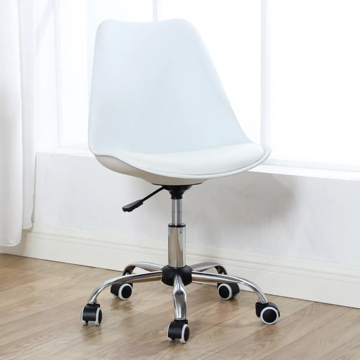 Modern Black Ergonomic Adjustable Stool with Wheels