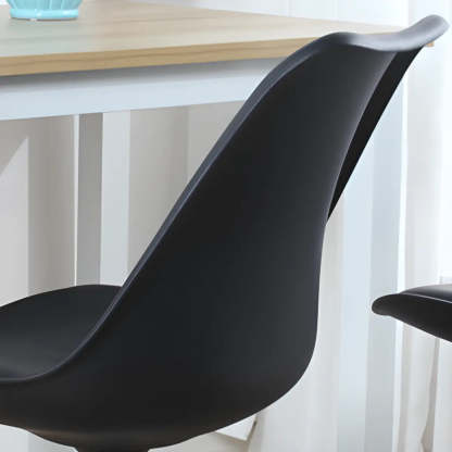Modern Black Ergonomic Adjustable Stool with Wheels — Plastic / Yellow