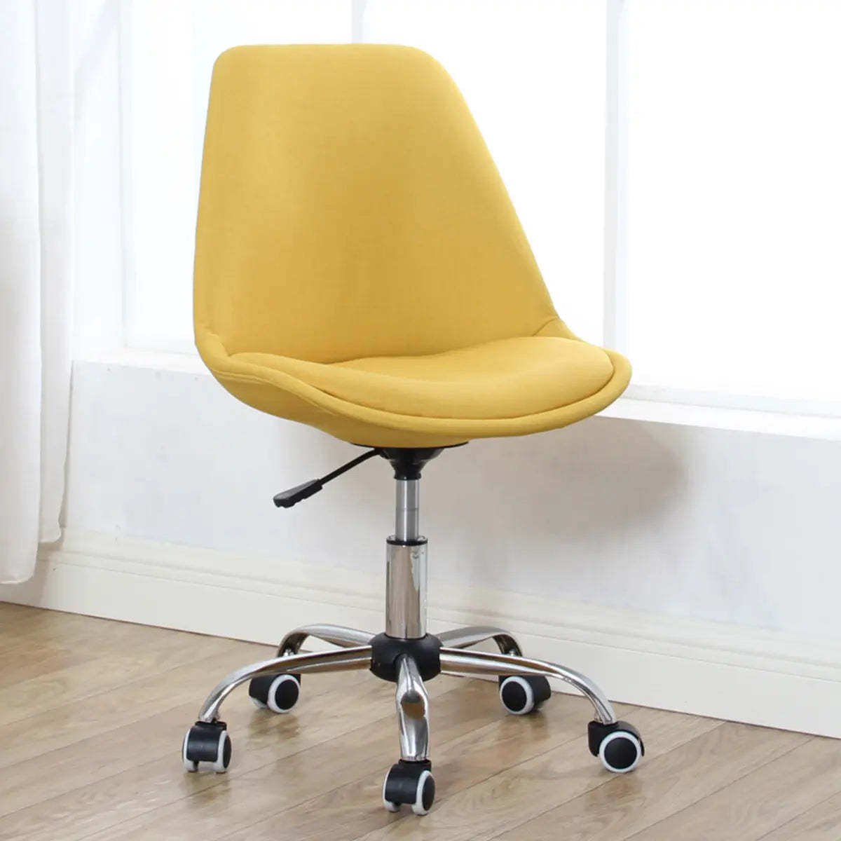 Modern Black Ergonomic Adjustable Stool with Wheels — Plastic / Black