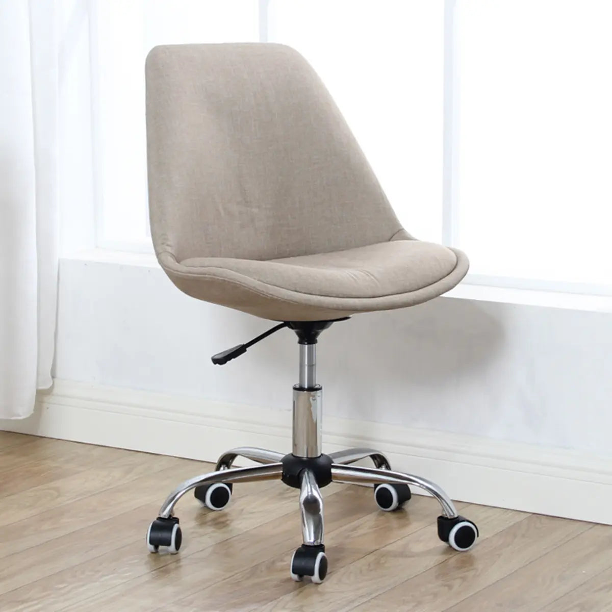 Modern Black Ergonomic Adjustable Stool with Wheels — Plastic / Green