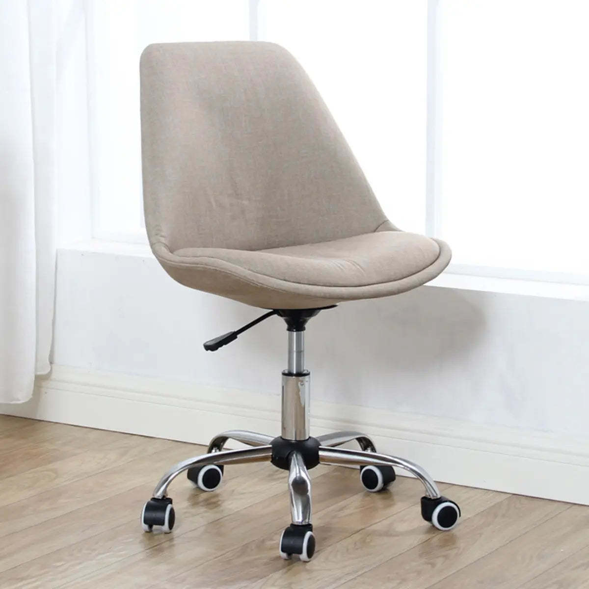 Modern Black Ergonomic Adjustable Stool with Wheels — Plastic / Green