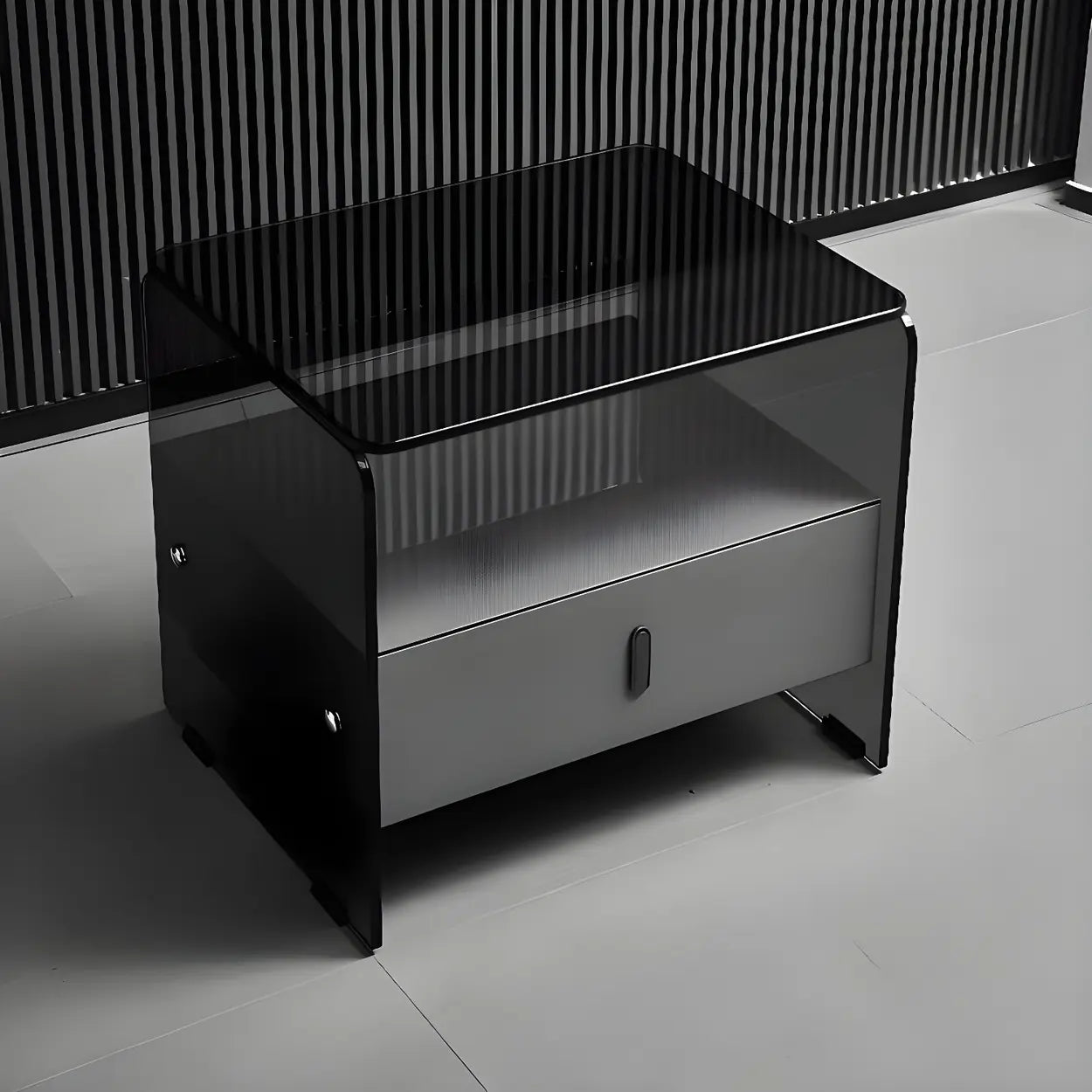 Modern drawer black nightstands, Lighom