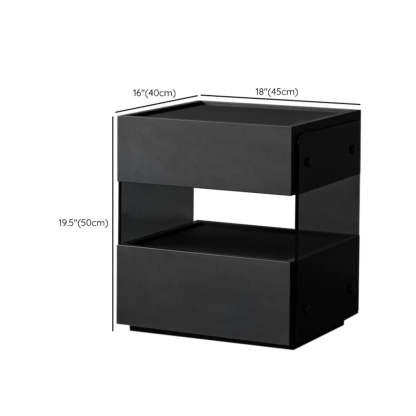 Modern Black Nightstand with Drawer and Open Shelf
