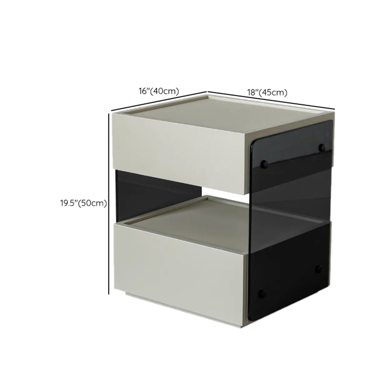 Modern Black Nightstand with Drawer and Open Shelf