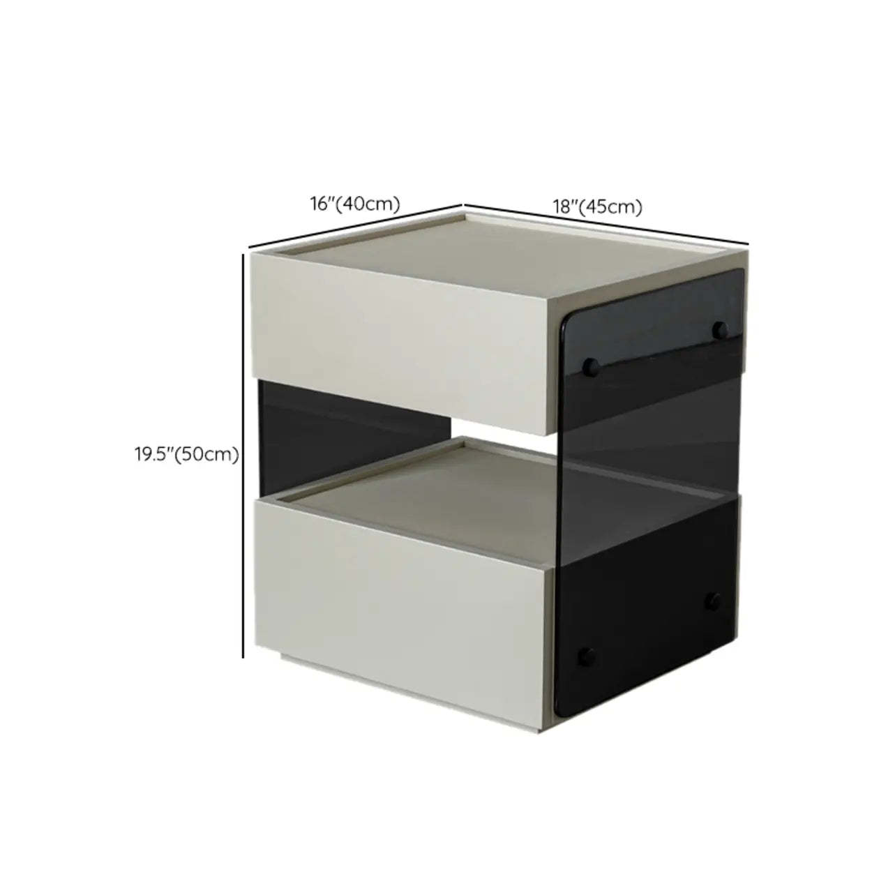 Modern Black Nightstand with Drawer and Open Shelf