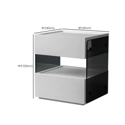 Modern Black Nightstand with Drawer and Open Shelf