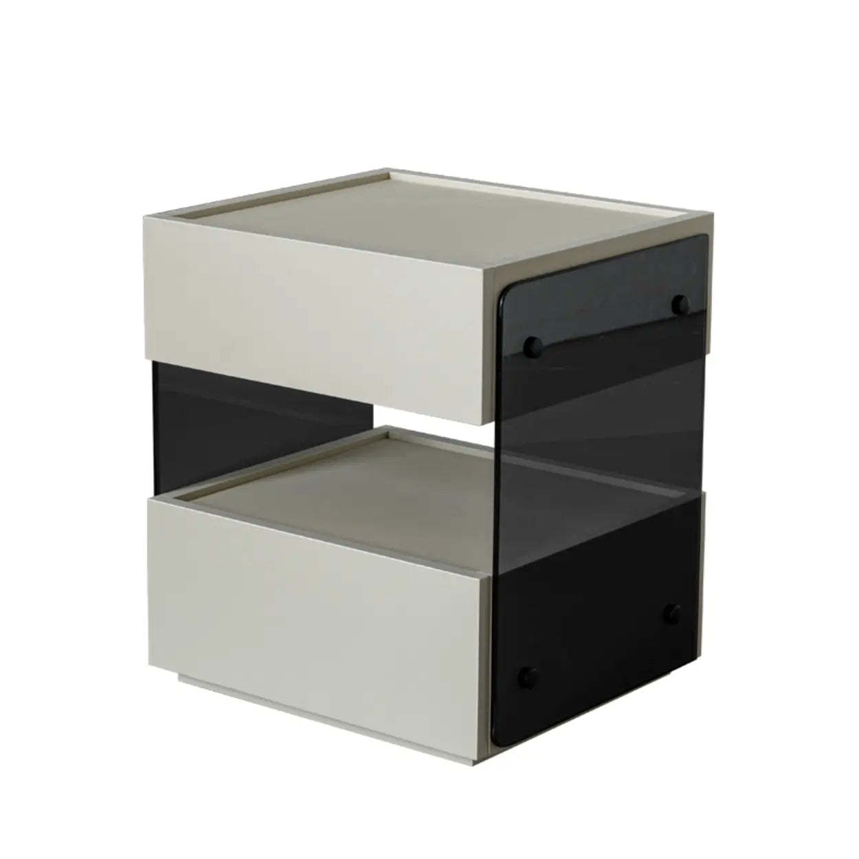 Modern Wood Nightstand with Drawer and Open Shelf