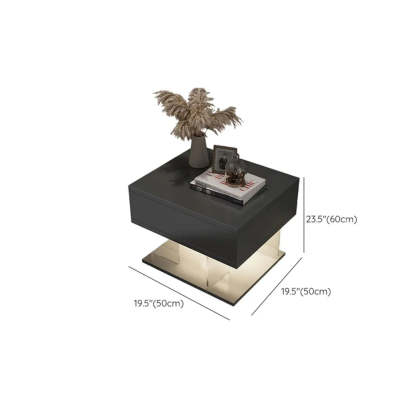 Modern Black Nightstand with LED and Acrylic Legs