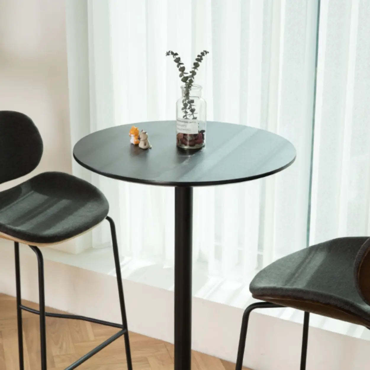 Modern Black Square Bistro Counter Height Bar Table — Free Form / Table Only
