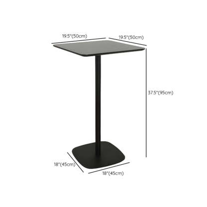 Modern Black Square Bistro Counter Height Bar Table — Free Form / Table Only