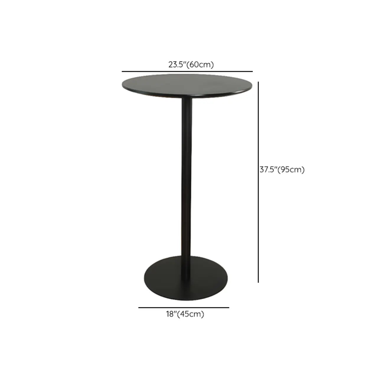 Modern Black Square Bistro Counter Height Bar Table — Square / Table Only