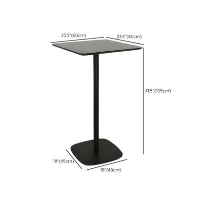 Modern Black Square Bistro Counter Height Bar Table