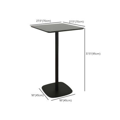 Modern Black Square Bistro Counter Height Bar Table