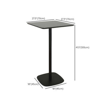Modern Black Square Bistro Counter Height Bar Table
