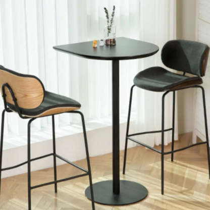 Modern Black Square Bistro Counter Height Bar Table — Round / Table Only