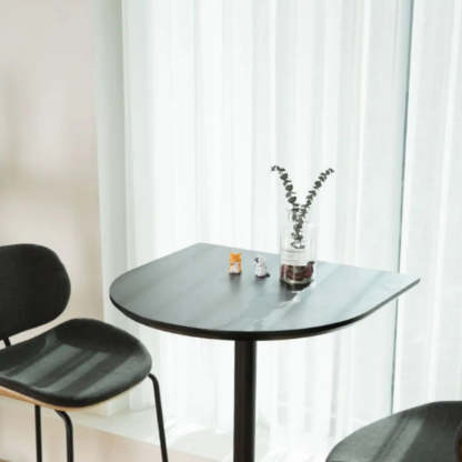 Modern Black Square Bistro Counter Height Bar Table — Round / Table Only