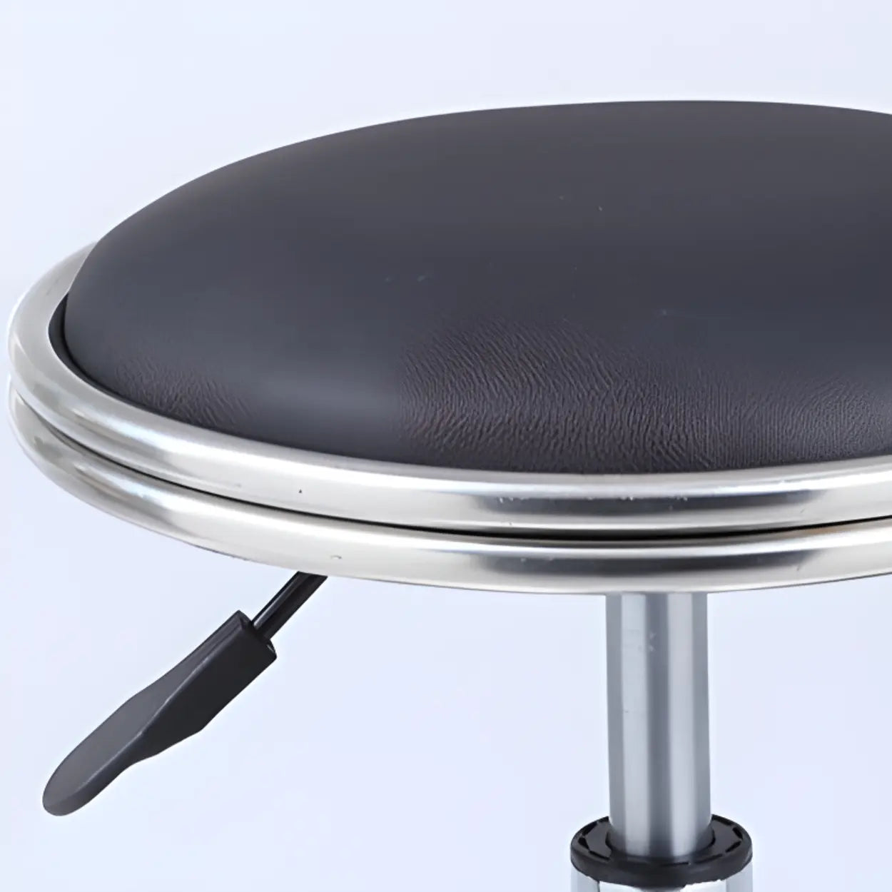 Modern Blue Round Alloy Backless Leather Stool