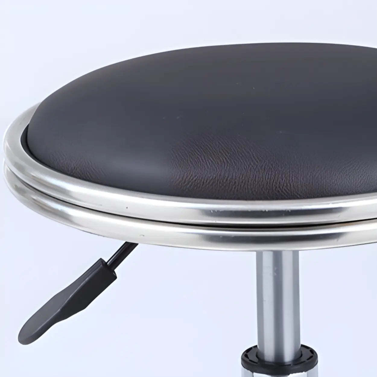 Modern Blue Round Alloy Backless Leather Stool