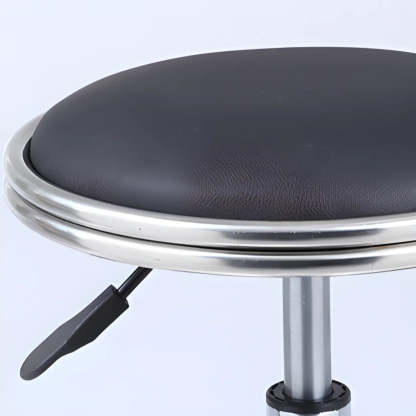 Modern Blue Round Alloy Backless Leather Stool