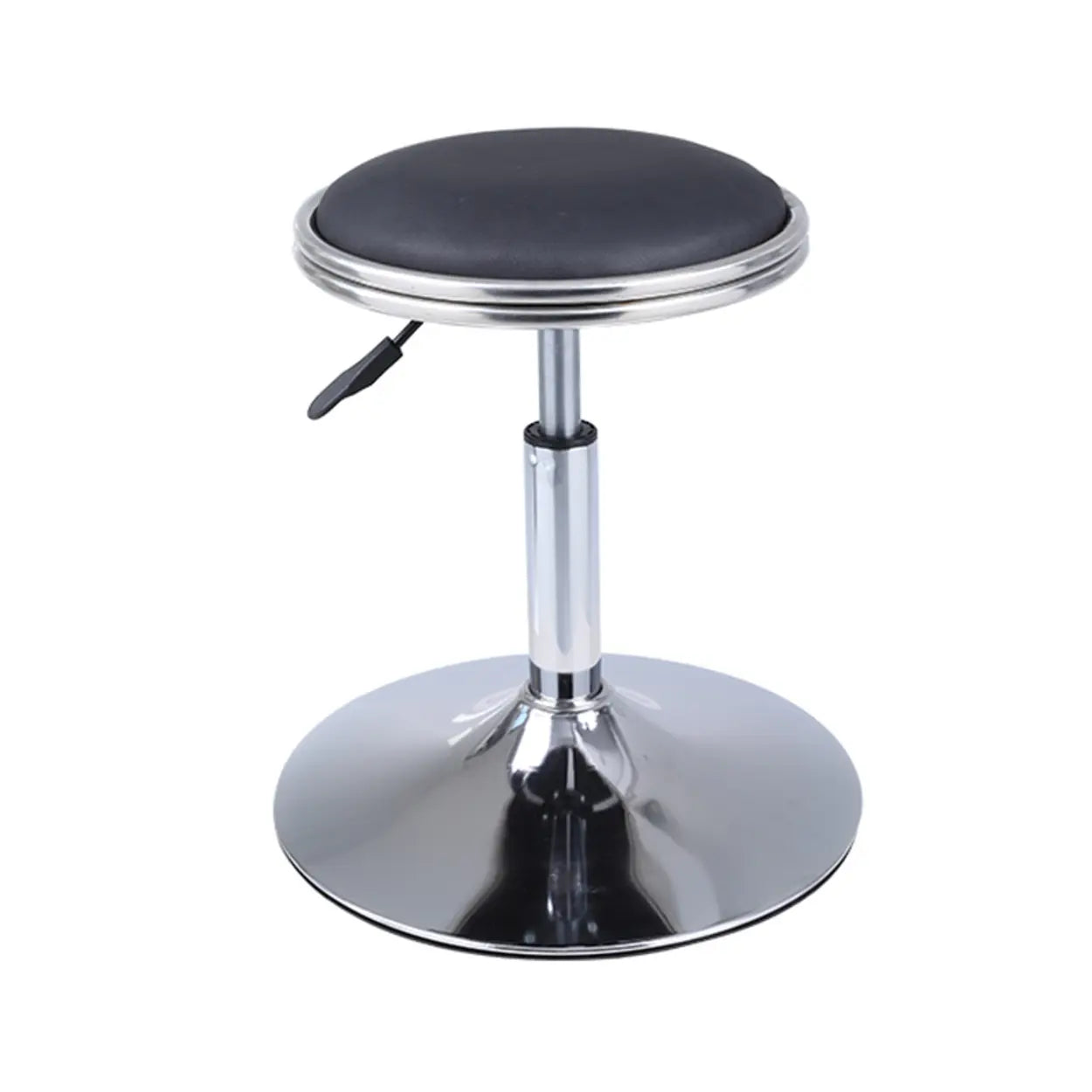 Modern Blue Round Alloy Backless Leather Stool