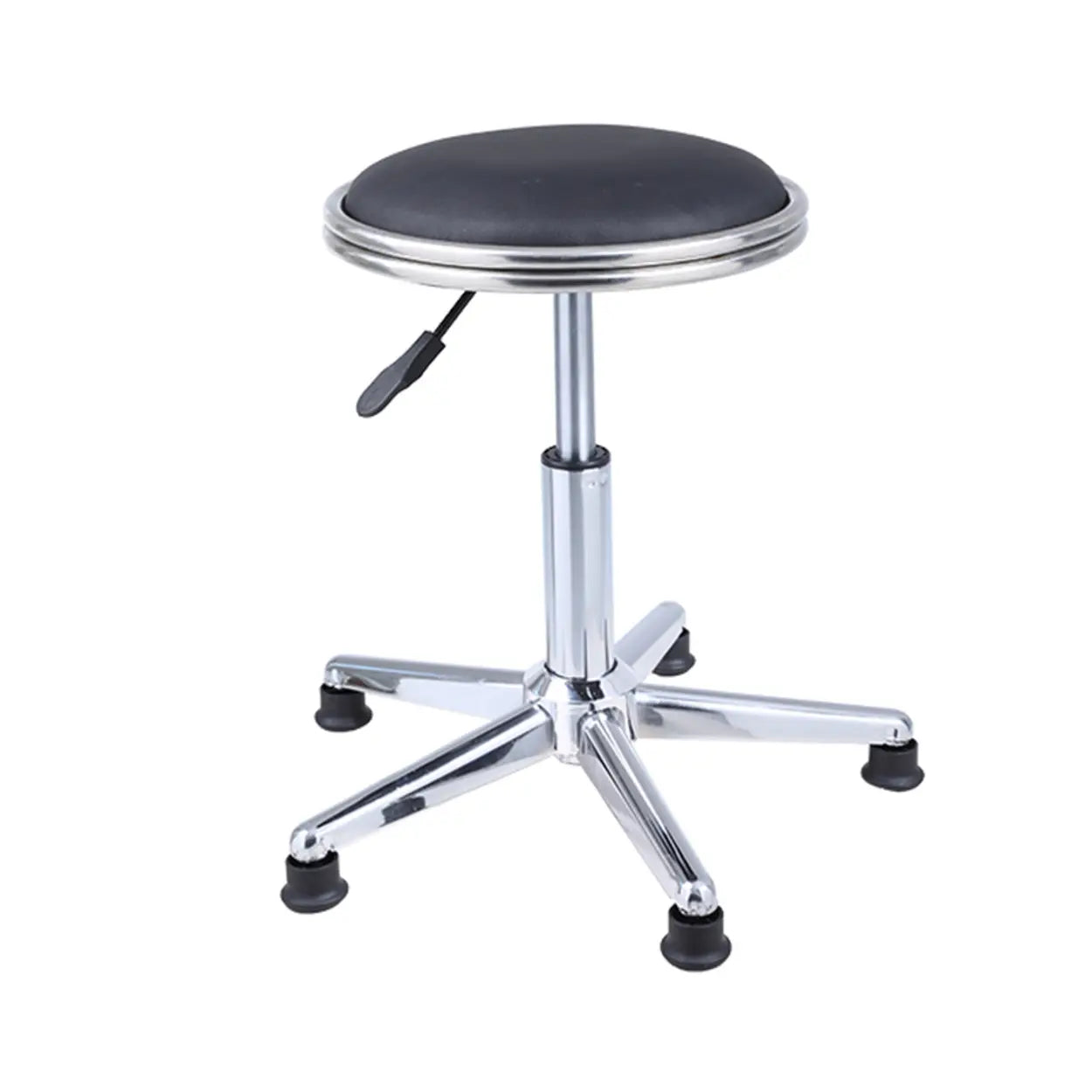 Modern Blue Round Alloy Backless Leather Stool
