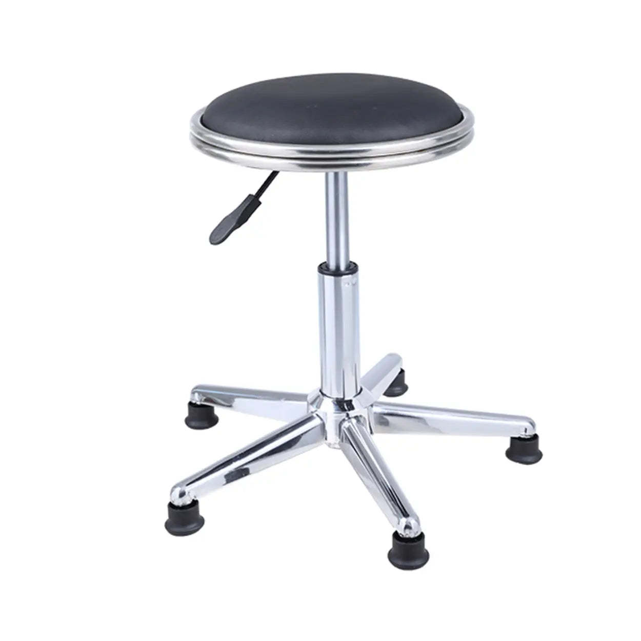Modern Blue Round Alloy Backless Leather Stool