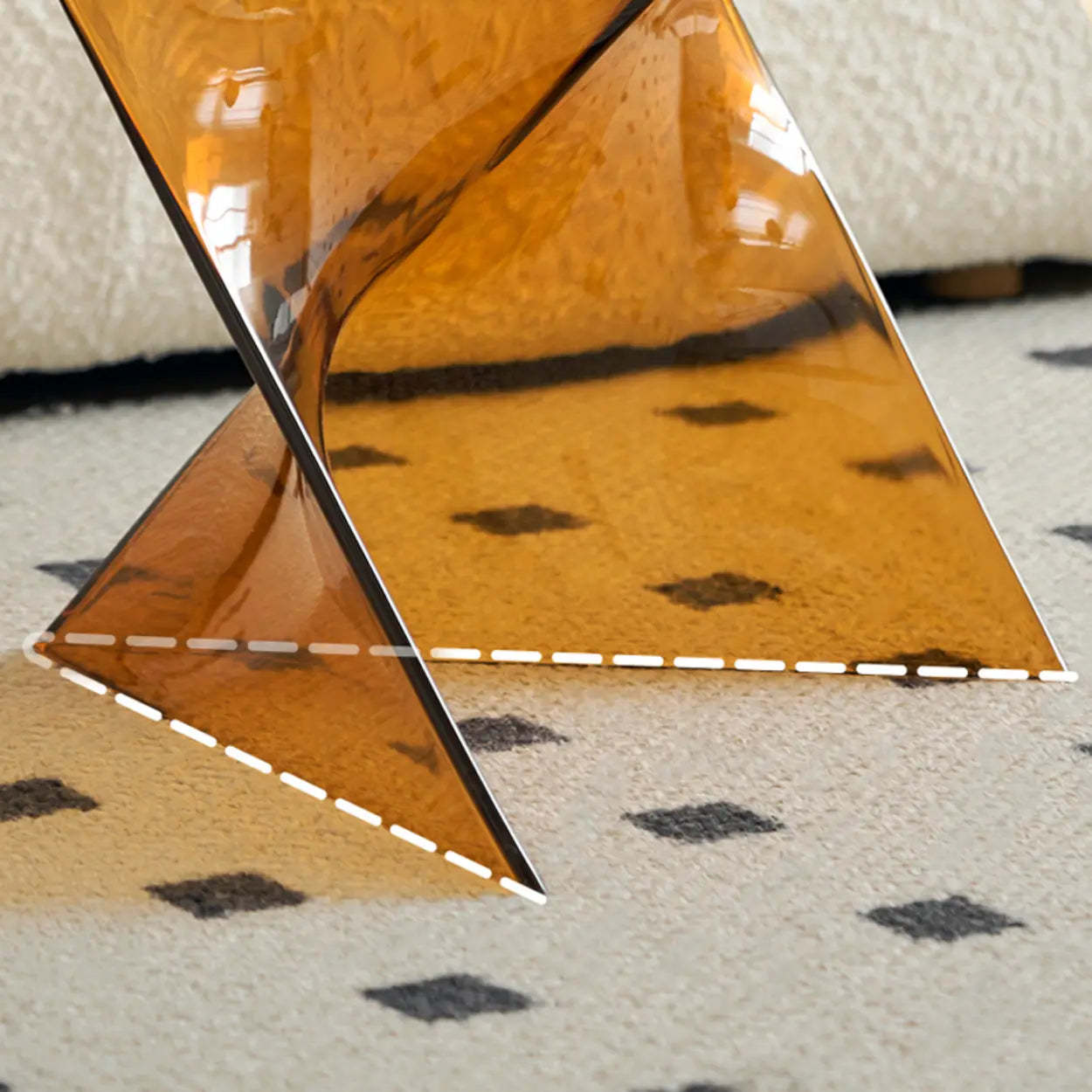 Modern Brown Acrylic Triangle Side Table