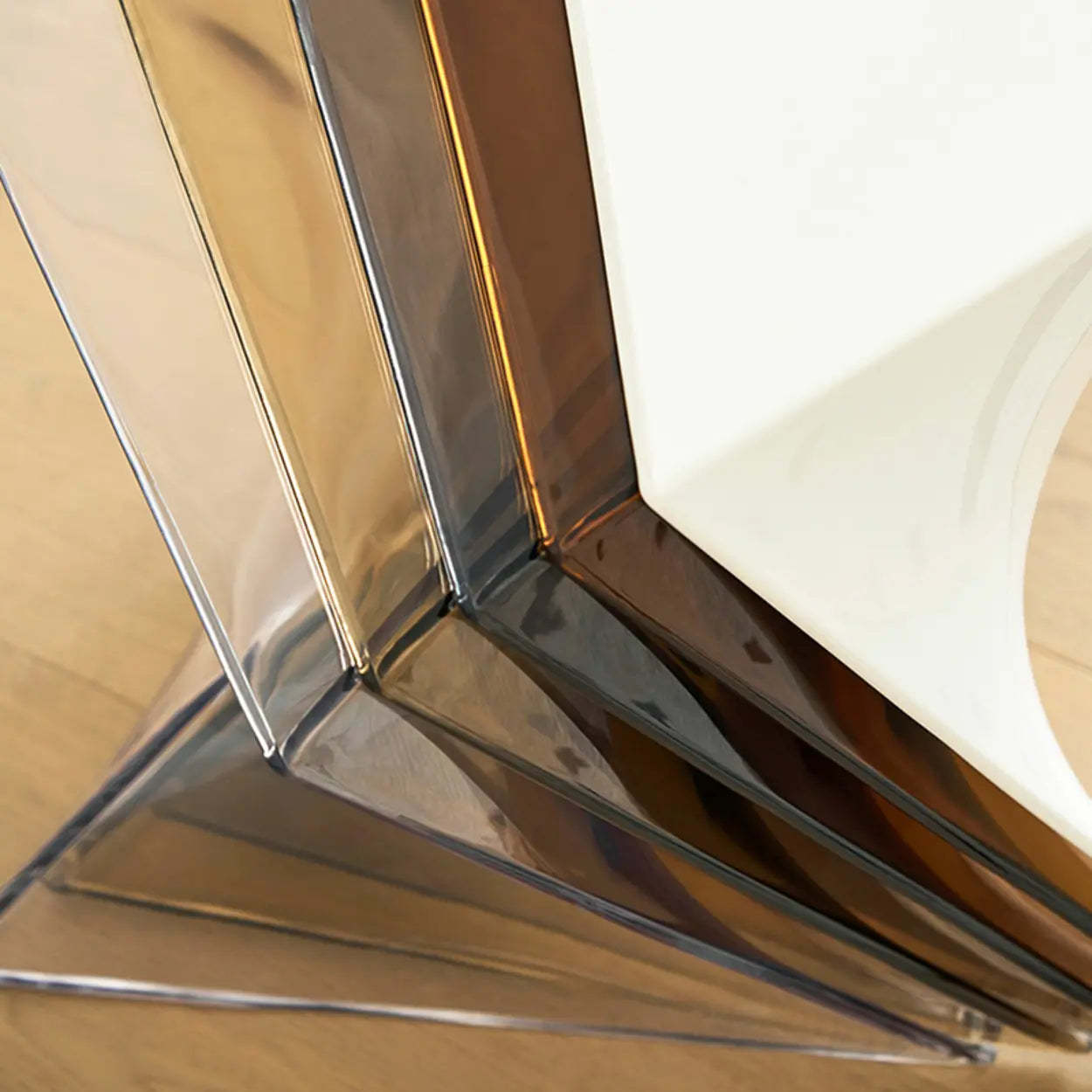 Modern Brown Acrylic Triangle Side Table