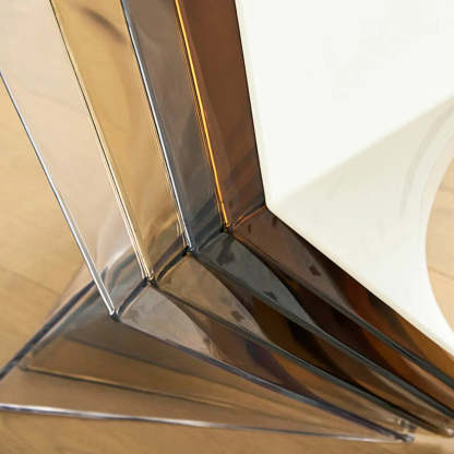 Modern Brown Acrylic Triangle Side Table