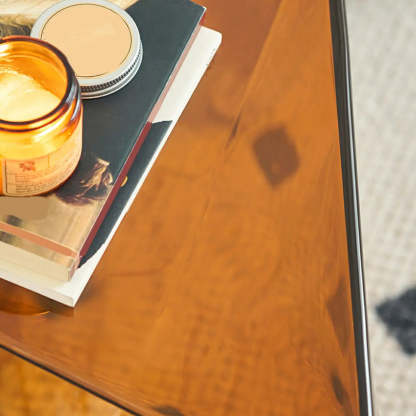 Modern Brown Acrylic Triangle Side Table