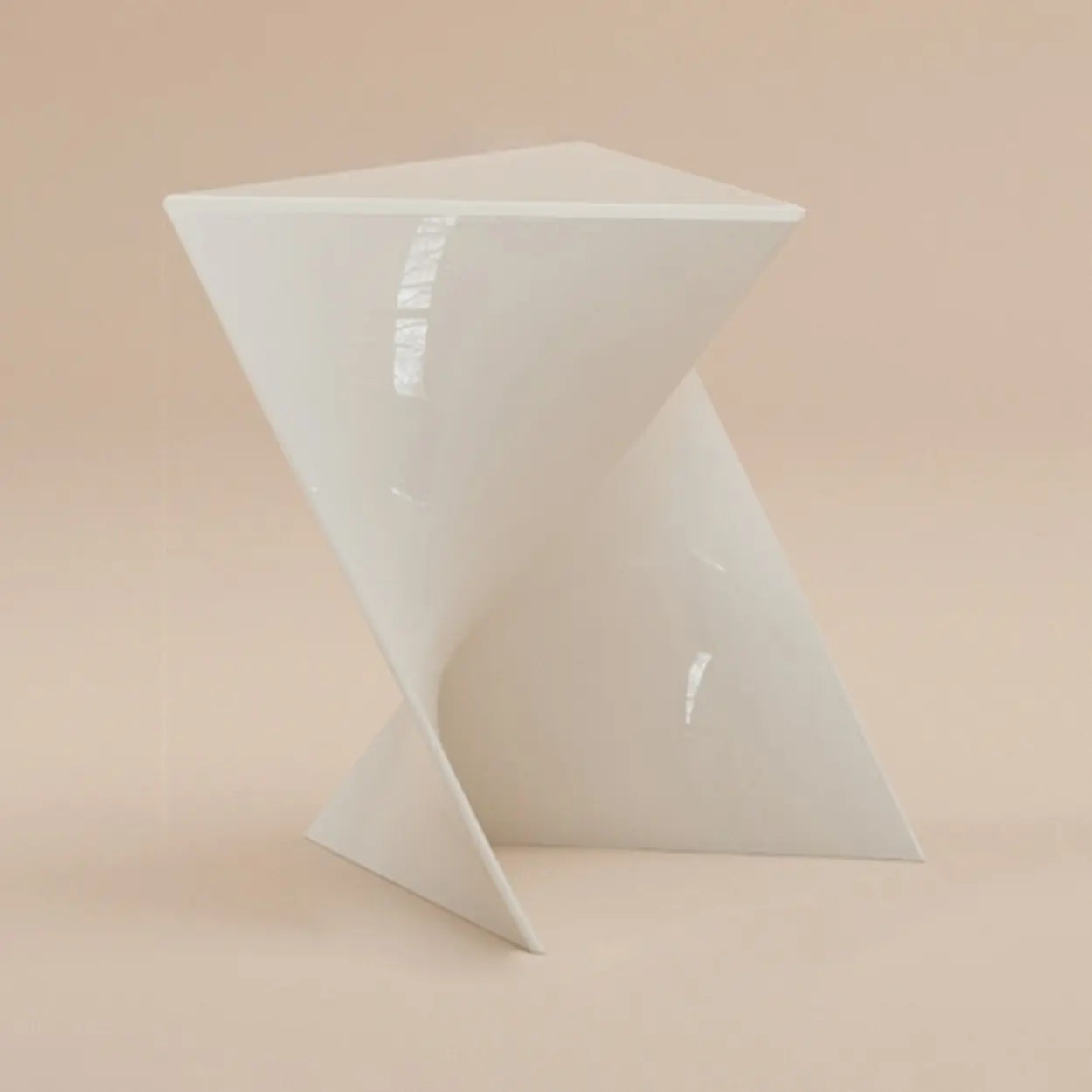 Modern Brown Acrylic Triangle Side Table