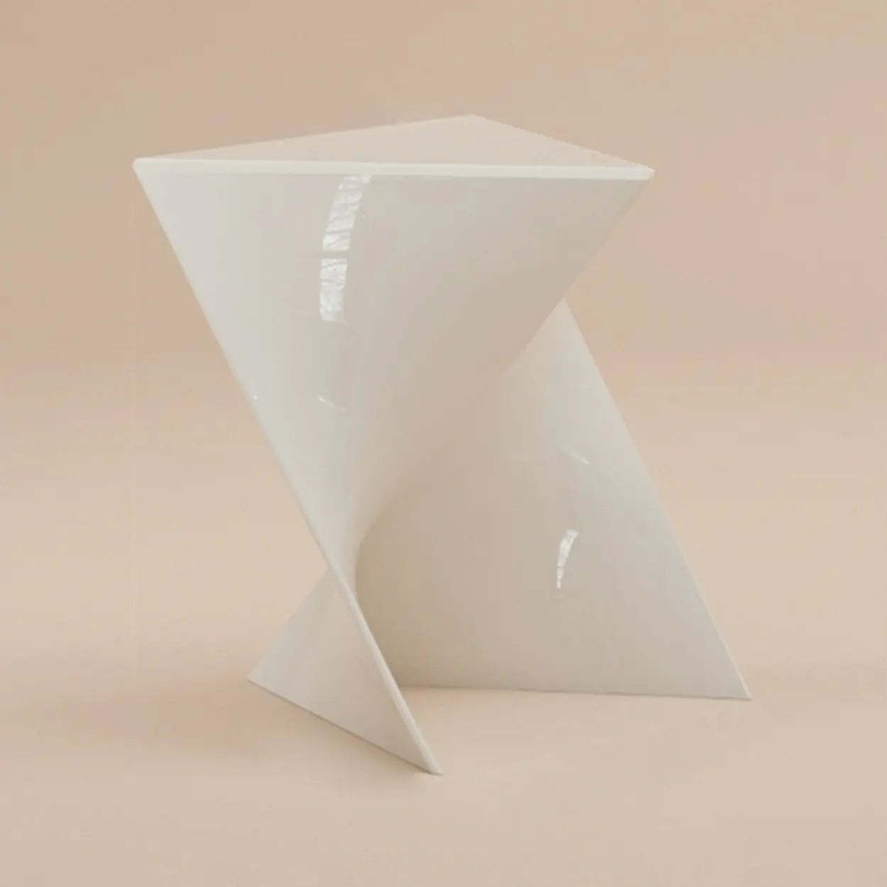 Modern Brown Acrylic Triangle Side Table