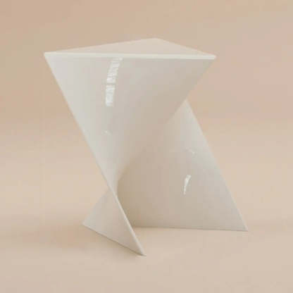 Modern Brown Acrylic Triangle Side Table