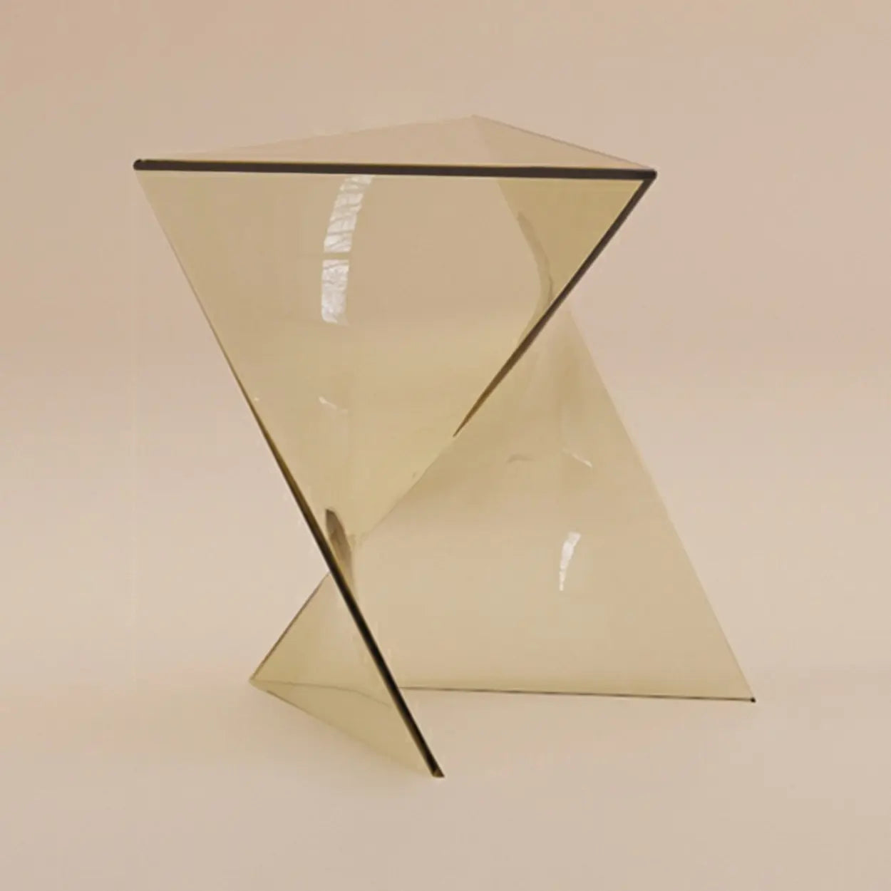 Modern Brown Acrylic Triangle Side Table