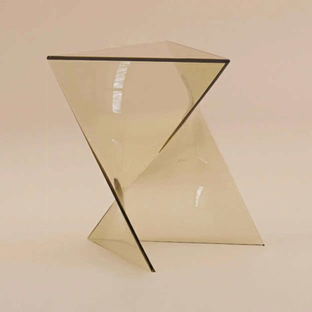 Modern Brown Acrylic Triangle Side Table