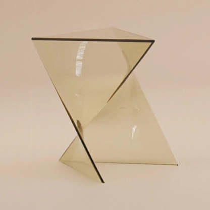 Modern Brown Acrylic Triangle Side Table