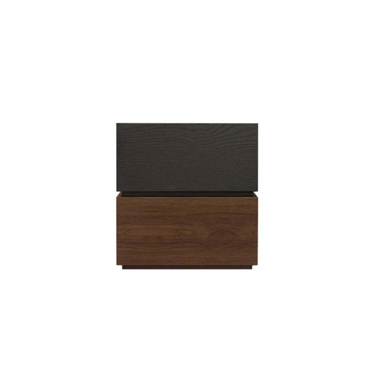 Modern Brown Black Wood Nightstand with Drawer