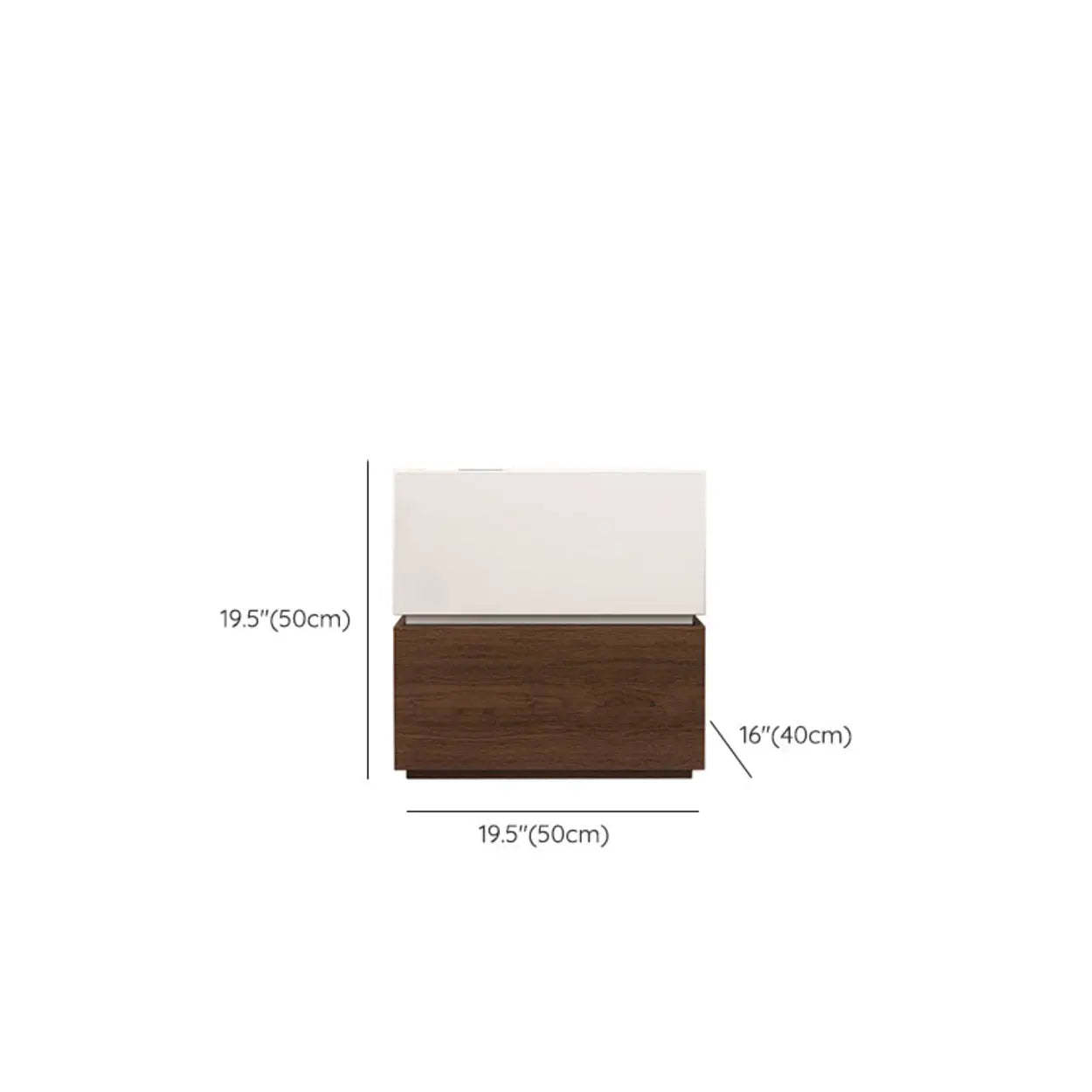 Modern Brown Black Wood Nightstand with Drawer