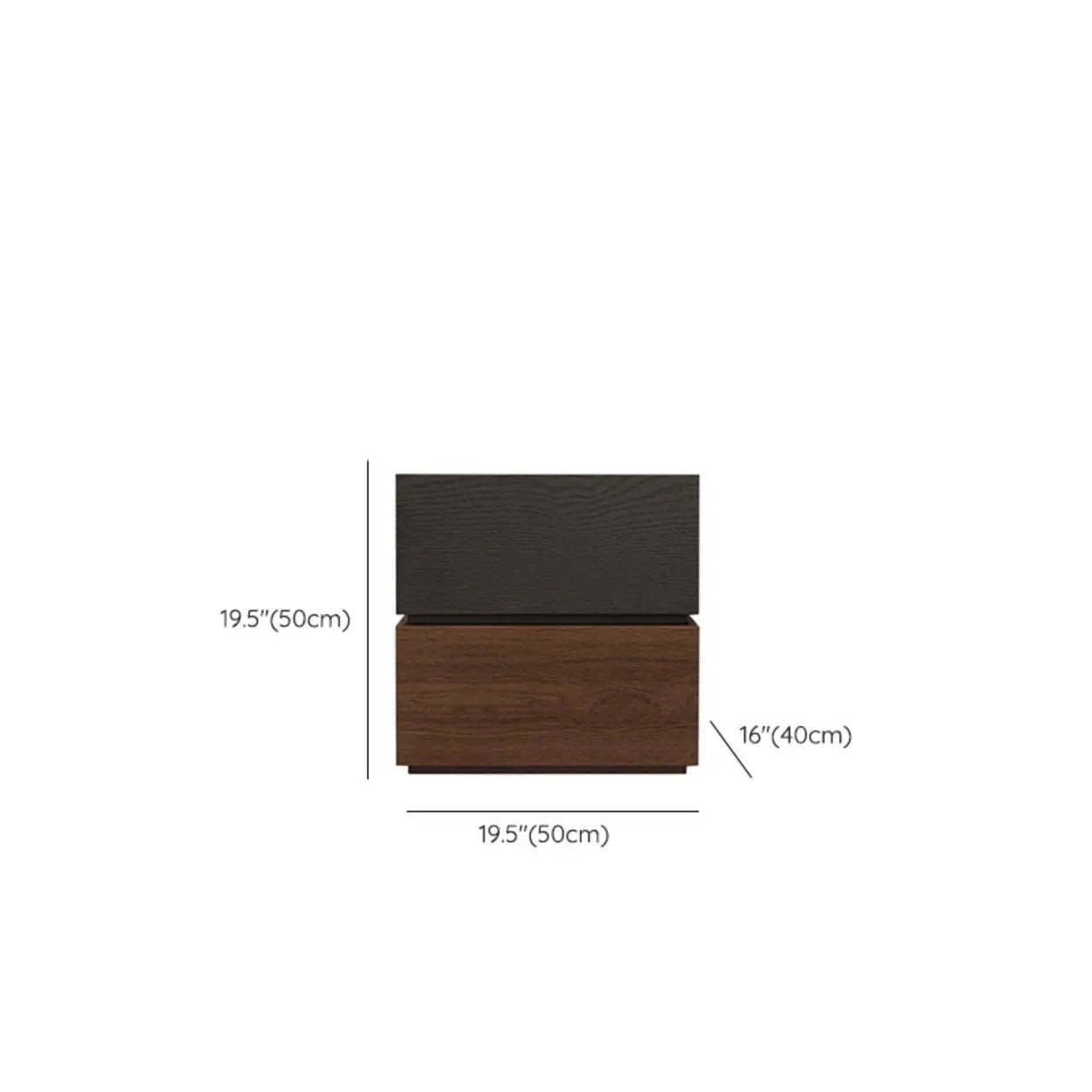 Modern Brown Black Wood Nightstand with Drawer