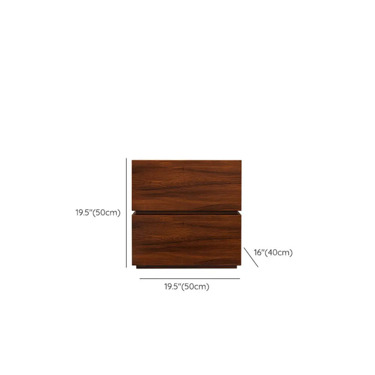 Modern Brown Black Wood Nightstand with Drawer
