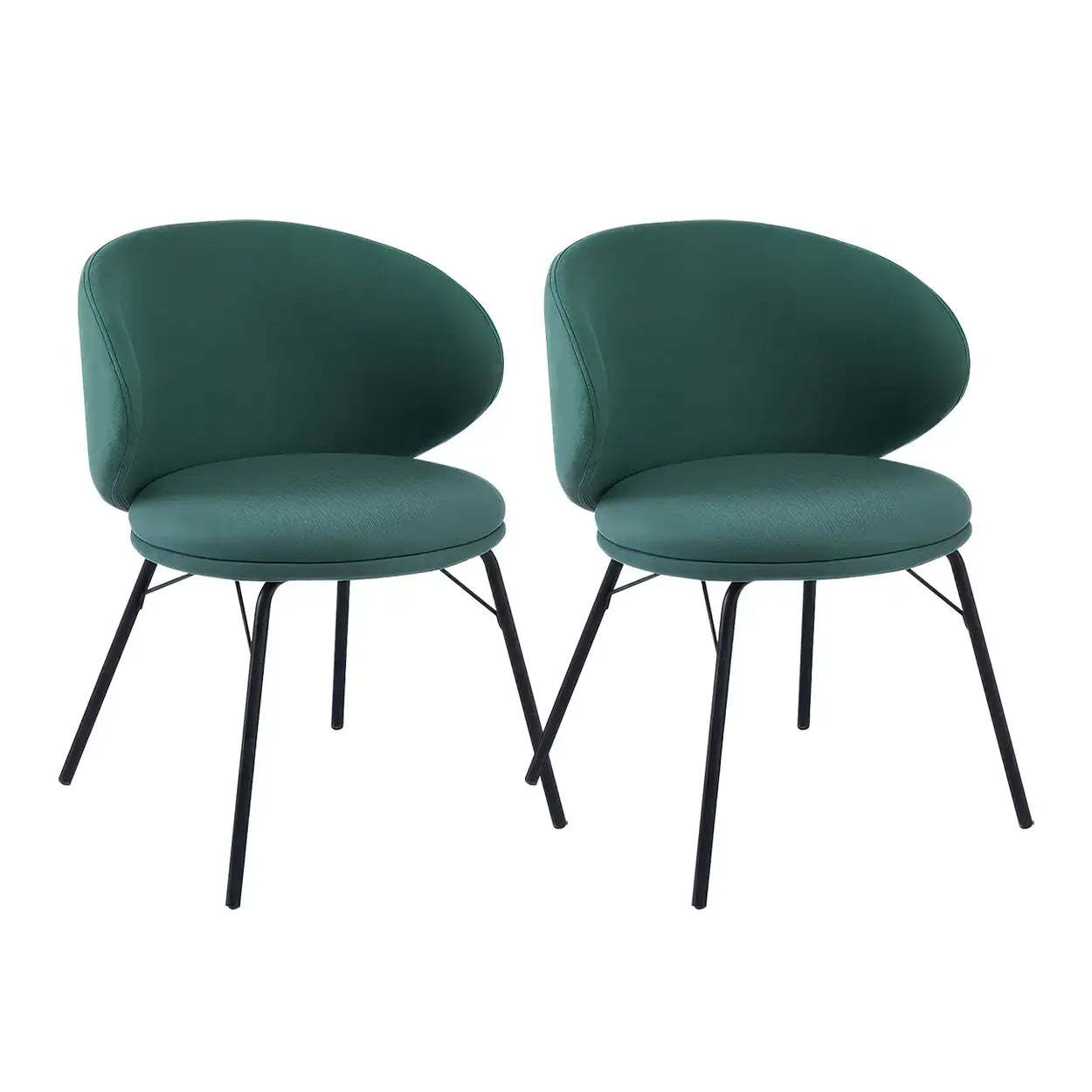 Modern Brown Leathaire Curved Back Dining Chair — White / 1 Piece / Loop pile