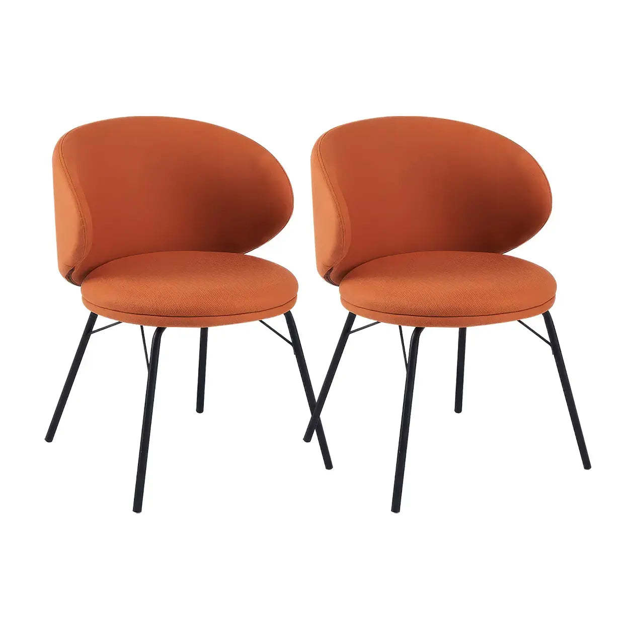Modern Brown Leathaire Curved Back Dining Chair — Yellow / 1 Piece / Leathaire