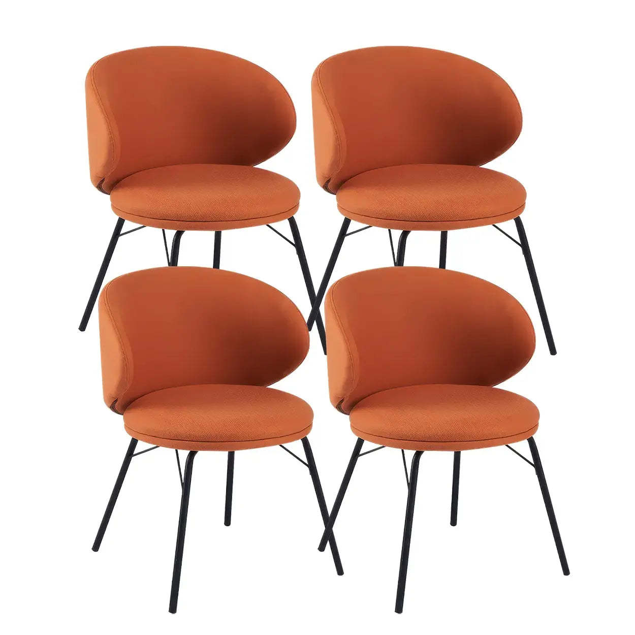 Modern Brown Leathaire Curved Back Dining Chair — Yellow / 2 Piece Set / Leathaire
