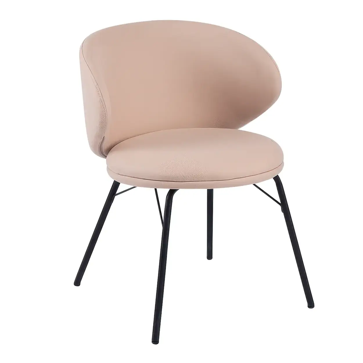 Modern Brown Leathaire Curved Back Dining Chair — Yellow / 4 Piece Set / Leathaire