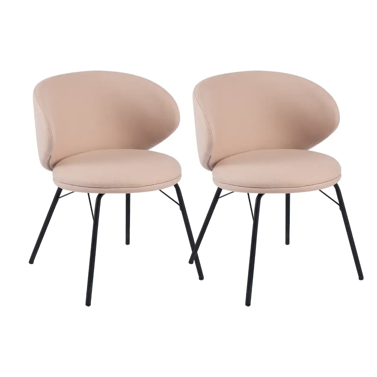 Modern Brown Leathaire Curved Back Dining Chair — Green / 1 Piece / Leathaire