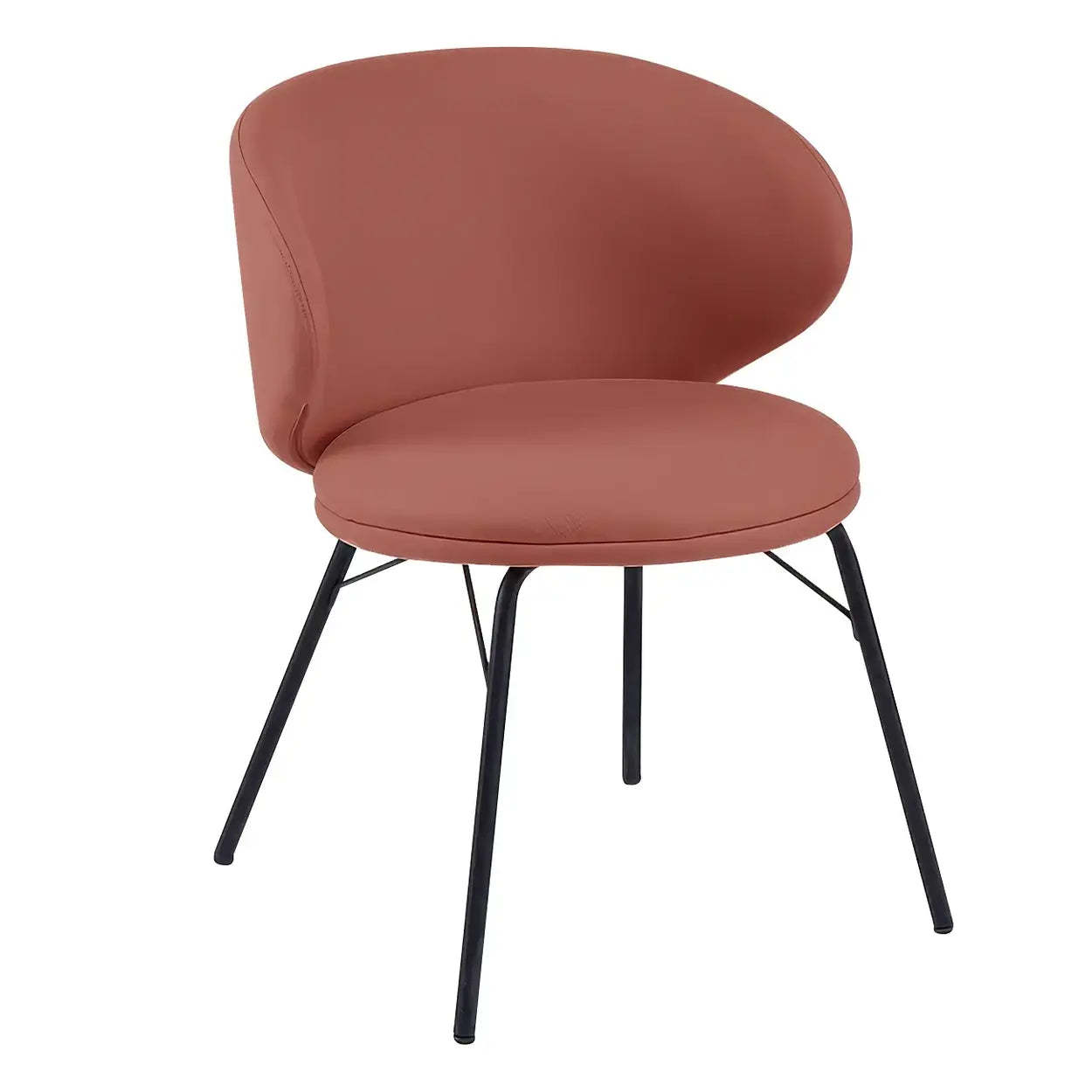 Modern Brown Leathaire Curved Back Dining Chair — Green / 4 Piece Set / Leathaire