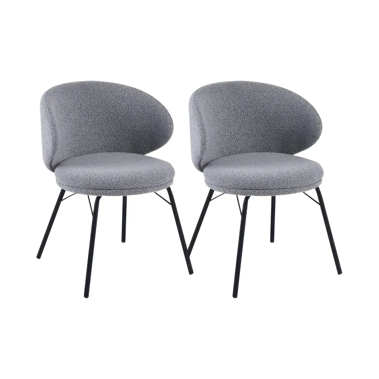 Modern Brown Leathaire Curved Back Dining Chair — Light pink / 1 Piece / Leathaire
