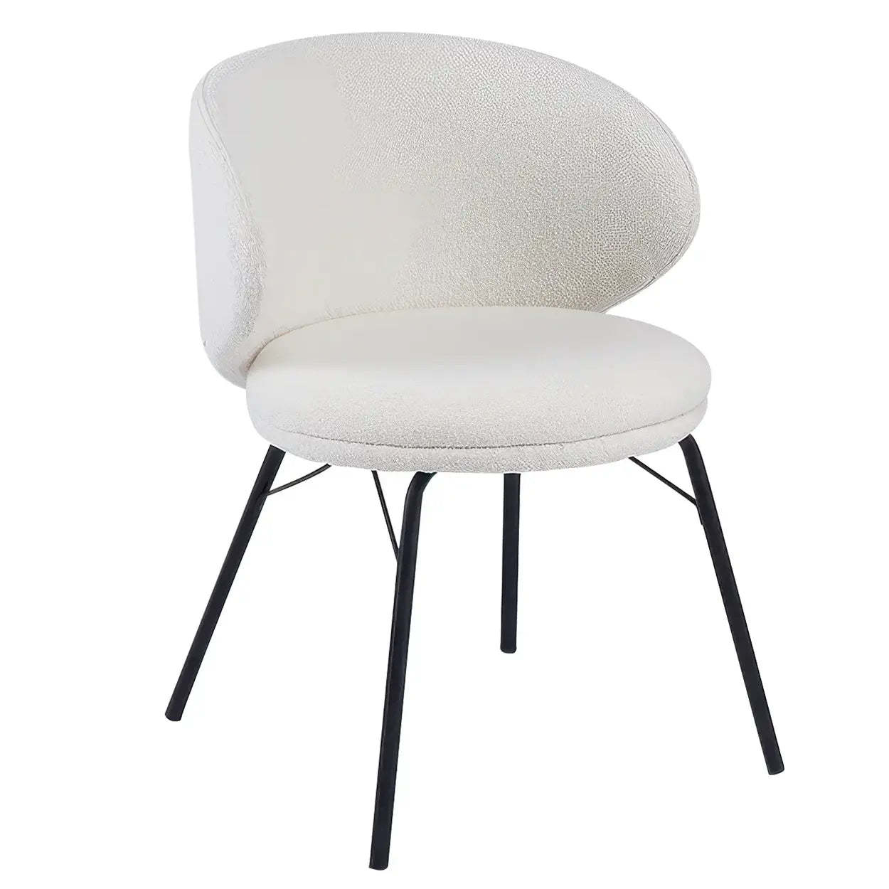 Modern Brown Leathaire Curved Back Dining Chair — Light pink / 4 Piece Set / Leathaire