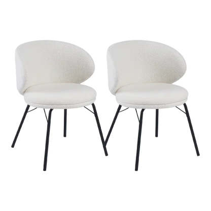Modern Brown Leathaire Curved Back Dining Chair — Dark pink / 1 Piece / Leathaire