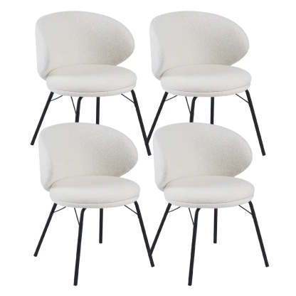 Modern Brown Leathaire Curved Back Dining Chair — Dark pink / 2 Piece Set / Leathaire